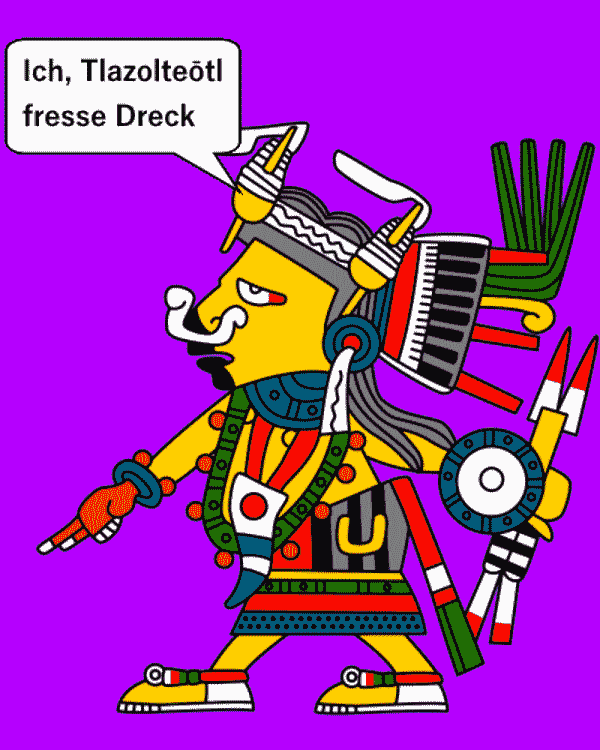 bedeutende aztekische Götter Göttin der Sünde Tlazolteotl